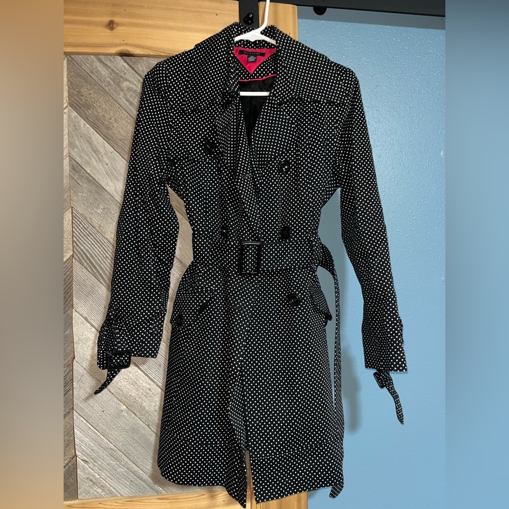 Tommy Hilfiger Black and White Polka Dot Jacket, parka,  size small